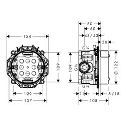 Hansgrohe AXOR Uno Waschtischmischer Grundkörper Standmodell, Einbauteil, DN 20... HANSGROHE-16182180 4011097797427 (Abb. 1)