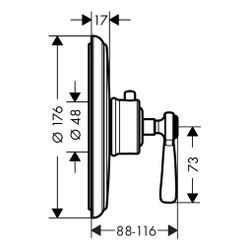Hansgrohe AXOR Montreux Thermostat HighFlow Unterputz, 59l/min, Hebelgriff, Chrom... HANSGROHE-16824000 4011097784847 (Abb. 1)