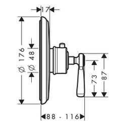 Hansgrohe AXOR Montreux Thermostat Unterputz, 43l/min, Hebelgriff, Brushed Nickel... HANSGROHE-16823820 4011097809670 (Abb. 1)