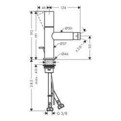 Hansgrohe AXOR Uno Einhebel-Bidetmischer, 5l/min, Zerogriff, Zugstangen-Ablaufgarni... HANSGROHE-45200000 4011097815961 (Abb. 1)