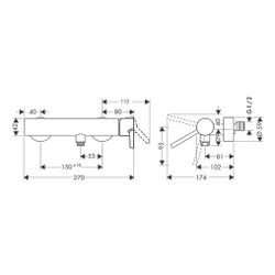Hansgrohe AXOR Starck Einhebel-Brausemischer Aufputz, 28l/min, Hebelgriff, Chrom... HANSGROHE-10665000 4011097815817 (Abb. 1)