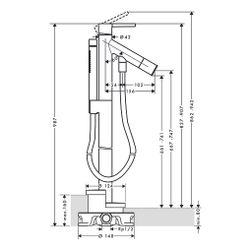 Hansgrohe AXOR Starck Einhebel-Wannenmischer bodenstehend, 18l/min, Hebelgriff, Chr... HANSGROHE-10455000 4011097815862 (Abb. 1)