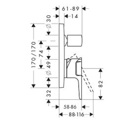 Hansgrohe AXOR Einhebel-Wannenmischer Citterio E Unterputz, 2 Verbraucher, Edelstah... HANSGROHE-36455800 4011097905051 (Abb. 1)