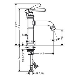 Hansgrohe AXOR Montreux Einhebel-Waschtischmischer 100mm, 5l/min, Hebelgriff, Zugst... HANSGROHE-16515950 4011097879857 (Abb. 1)