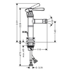 Hansgrohe AXOR Montreux Einhebel-Bidetmischer, 5l/min, Hebelgriff, Zugstangen-Ablau... HANSGROHE-16526340 4011097880686 (Abb. 1)