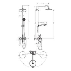Hansgrohe AXOR Montreux Showerpipe, Thermostat, Kopfbrause 240mm, 14l/min, 1jet, DN... HANSGROHE-16572820 4011097823218 (Abb. 1)