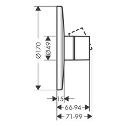 Hansgrohe AXOR Uno Einhebel-Brausemischer Unterputz, 29l/min, Zerogriff, Chrom... HANSGROHE-45605000 4011097849379 (Abb. 1)
