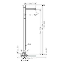 Hansgrohe AXOR Uno Einhebel-Waschtischmischer bodenstehend, 5l/min, Zerogriff ohne ... HANSGROHE-45037140 4059625015254 (Abb. 1)