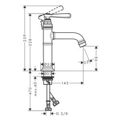 Hansgrohe AXOR Montreux Einhebel-Waschtischmischer 100mm, 5l/min, Hebelgriff, Ablau... HANSGROHE-16516800 4011097880051 (Abb. 1)
