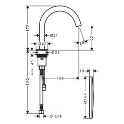Hansgrohe AXOR Uno Elektronik-Waschtischmischer, 3,5l/min, Temperaturvoreinstellung... HANSGROHE-38010950 4059625020180 (Abb. 1)