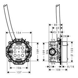 Hansgrohe AXOR Uno Waschtischmischer Grundkörper Standmodell, Einbauteil, DN 20... HANSGROHE-16182180 4011097797427 (Abb. 1)