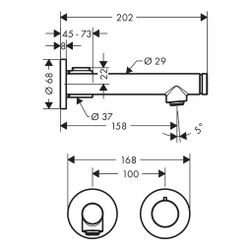 Hansgrohe AXOR Uno Waschtischmischer Unterputz, 5l/min, für Wandmontage Select, Aus... HANSGROHE-45112800 4059625015421 (Abb. 1)