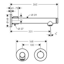 Hansgrohe AXOR Uno Waschtischmischer Unterputz, 5l/min, für Wandmontage Select, Aus... HANSGROHE-45113000 4011097982885 (Abb. 1)