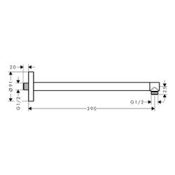 Hansgrohe AXOR ShowerSolutions Brausearm 390mm, G 1/2", Brushed Bronze... HANSGROHE-26431140 4059625136355 (Abb. 1)