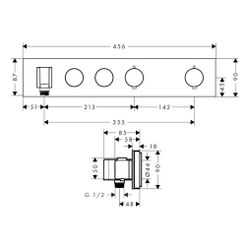 Hansgrohe AXOR ShowerSolutions Thermostatmodul Select 460x90mm, Unterputz für 2 Ver... HANSGROHE-18355310 4059625169063 (Abb. 1)