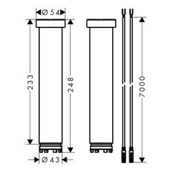 Hansgrohe AXOR ShowerSolutions Verlängerung Set 230mm für Deckenbefestigung ShowerH... HANSGROHE-13603000 4059625080078 (Abb. 1)