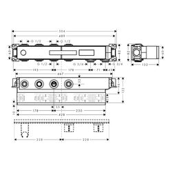Hansgrohe AXOR Grundkörper für Thermostatmodul Select für 2 Verbraucher, Rp 3/4", D... HANSGROHE-18310180 4059625036082 (Abb. 1)