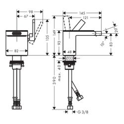 Hansgrohe AXOR MyEdition Einhebel-Bidetmischer, 5l/min, Push-Open Ablaufgarnitur oh... HANSGROHE-47212330 4059625202234 (Abb. 1)