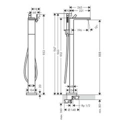 Hansgrohe AXOR MyEdition Einhebel-Wannenmischer bodenstehend, 20l/min, Mattschwarz/... HANSGROHE-47440670 4059625484722 (Abb. 1)