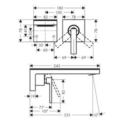 Hansgrohe AXOR MyEdition Einhebel-Waschtischmischer Unterputz, 5l/min, für Wandmont... HANSGROHE-47062670 4059625450765 (Abb. 1)