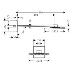 Hansgrohe AXOR ShowerSolutions Kopfbrause, 17l/min, 250x250mm, 1jet, Brausearm, Bru... HANSGROHE-35306340 4059625238851 (Abb. 1)