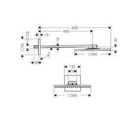 Hansgrohe AXOR ShowerSolutions Kopfbrause, 18,2l/min, 300x300mm, 1jet, Brausearm, B... HANSGROHE-35314310 4059625238608 (Abb. 1)