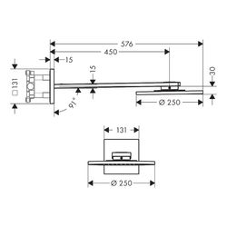 Hansgrohe AXOR ShowerSolutions Kopfbrause 250mm, 19,1l/min, 2jet, Brausearm, Brushe... HANSGROHE-35296140 4059625239629 (Abb. 1)