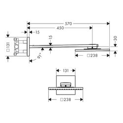 Hansgrohe AXOR ShowerSolutions Kopfbrause, 19l/min, 250x250mm, 2jet, Brausearm, Bru... HANSGROHE-35310340 4059625239001 (Abb. 1)