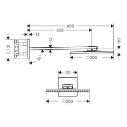 Hansgrohe AXOR ShowerSolutions Kopfbrause, 27,4l/min, 300x300mm, 2jet, Brausearm, B... HANSGROHE-35318310 4059625238752 (Abb. 1)