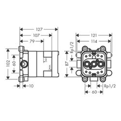 Hansgrohe AXOR ShowerSolutions Grundkörper für Kopfbrause, Brausearm, Rp 1/2"... HANSGROHE-35361180 4059625184639 (Abb. 1)