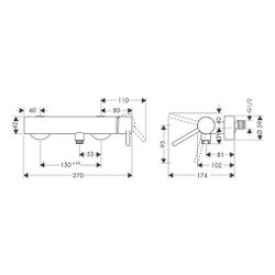 Hansgrohe AXOR Starck Einhebel-Brausemischer Aufputz, 28l/min, Pin-Griff, Chrom... HANSGROHE-10611000 4011097436883 (Abb. 1)