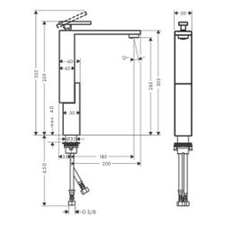 Hansgrohe AXOR Edge Einhebel-Waschtischmischer 280mm 5l/min für AWT, Push-Open, Dia... HANSGROHE-46031330 4059625264638 (Abb. 1)