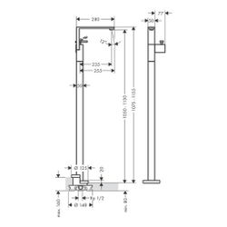 Hansgrohe AXOR Edge Einhebel-Waschtischmischer bodenstehend, 5l/min, Push-Open, Dia... HANSGROHE-46041990 4059625265109 (Abb. 1)