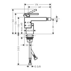 Hansgrohe AXOR Edge Einhebel-Bidetmischer, 7l/min, Push-Open Ablaufgarnitur, Diaman... HANSGROHE-46211300 4059625265543 (Abb. 1)
