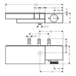 Hansgrohe AXOR Edge Thermostat Auf-/ Unterputzmontage für 2 Verbraucher, DN 15, Chr... HANSGROHE-46240000 4059625149256 (Abb. 1)