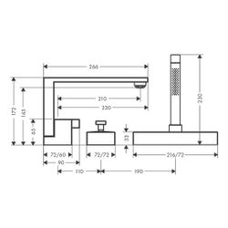 Hansgrohe AXOR Edge 3-Loch Einhebel-Wannenrandmischer, 20l/min, Diamantschliff, Pol... HANSGROHE-46431330 4059625265635 (Abb. 1)