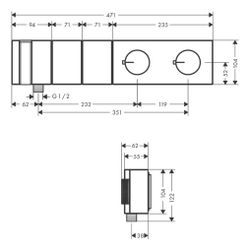 Hansgrohe AXOR Edge Thermostatmodul Select 470x100mm, Unterputz, 35l/min, für 2 Ver... HANSGROHE-46701990 4059625267479 (Abb. 1)