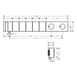 Hansgrohe AXOR Edge Thermostatmodul Select 680x100mm, Unterputz, 38l/min, für 5 Ver... HANSGROHE-46731300 4059625268346 (Abb. 1)