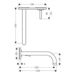 Hansgrohe AXOR Uno Einhebel-Waschtischmischer Unterputz, 5l/min, Auslauf 225mm, Pla... HANSGROHE-38115990 4011097909745 (Abb. 1)