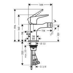 Hansgrohe AXOR Einhebel-Bidetmischer Citterio E, Hebelgriff, Zugstangen-Ablaufgarni... HANSGROHE-36121950 4011097903781 (Abb. 1)