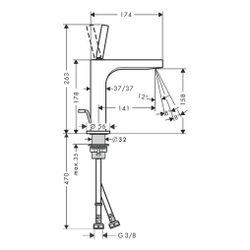 Hansgrohe AXOR Citterio Einhebel-Waschtischmischer 160mm, 5l/min, Pin-Griff, Zugsta... HANSGROHE-39031250 4011097914442 (Abb. 1)