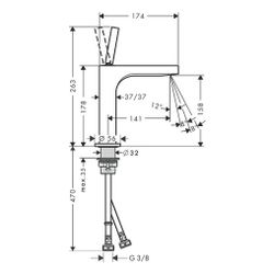 Hansgrohe AXOR Citterio Einhebel-Waschtischmischer 160mm, 5l/min, Pin-Griff, Ablauf... HANSGROHE-39032990 4011097914671 (Abb. 1)