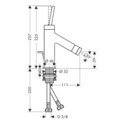 Hansgrohe AXOR Starck Einhebel-Bidetmischer, 7,5l/min, Pin-Griff, Zugstangen-Ablauf... HANSGROHE-10211250 4011097854960 (Abb. 1)
