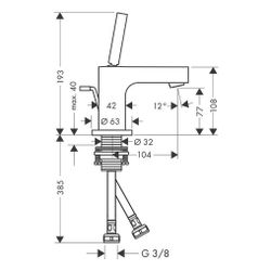 Hansgrohe AXOR Citterio Einhebel-Waschtischmischer 80mm, 5l/min, Pin-Griff für HWB,... HANSGROHE-39015800 4011097913865 (Abb. 1)