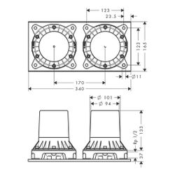 Hansgrohe AXOR Montreux Grundkörper für 2-Griff Wannenarmatur bodenstehend, DN 15... HANSGROHE-16549180 4011097527062 (Abb. 1)