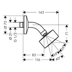 Hansgrohe AXOR One Kopfbrause 75mm, 8,7l/min, 1jet EcoSmart, Brausearm, Mattschwarz... HANSGROHE-48490670 4059625330708 (Abb. 1)