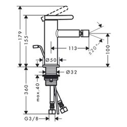 Hansgrohe AXOR One Einhebel-Bidetmischer, 5l/min, Zugstangen-Ablaufgarnitur, Edelst... HANSGROHE-48210800 4059625372180 (Abb. 1)