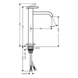 Hansgrohe AXOR One Einhebel-Waschtischmischer 260mm, 5l/min, Hebel-Grifffür Aufsatz... HANSGROHE-48002950 4059625371930 (Abb. 1)