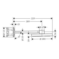 Hansgrohe AXOR One Kopfbrause 280mm, 18,1l/min, 2jet, Brausearm, Mattweiß... HANSGROHE-48492700 4059625469460 (Abb. 1)