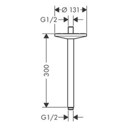 Hansgrohe AXOR One Deckenanschluss 300mm für Kopfbrause 280mm 1jet, G 1/2", Mattsch... HANSGROHE-48495670 4059625330562 (Abb. 1)